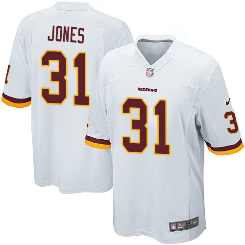 Men's Game Matt Jones Nike Jersey White Road - #31 NFL Washington Redskins
